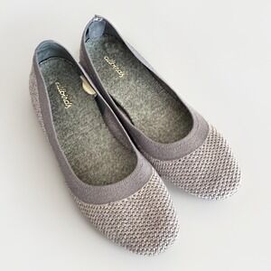 Allbirds Women's W8 Tree Breezers Heather Knit Grey Ballet Slippers Flats Shoes